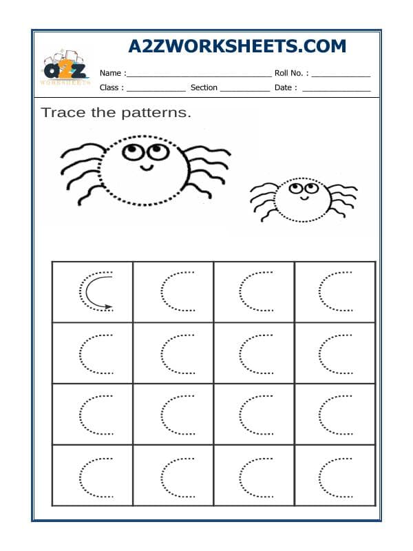 A2ZWorksheets:English-Writing-Trace The Pattern-01