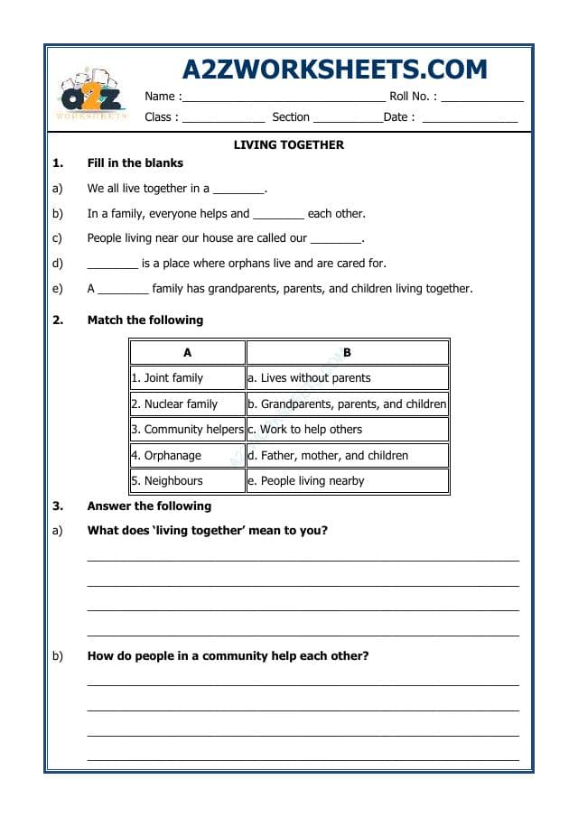 A2ZWorksheets:Science-Humans-Living Together