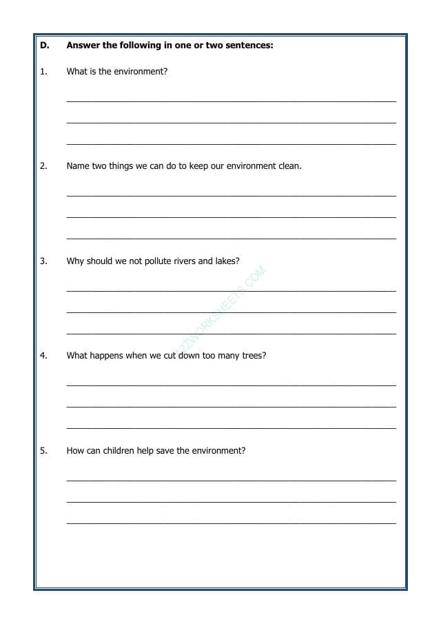 A2ZWorksheets:Science-Environment And Our Surroundings-Our Environment