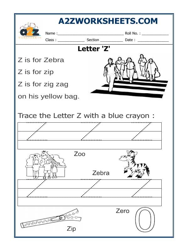 Trace The Letter Z
