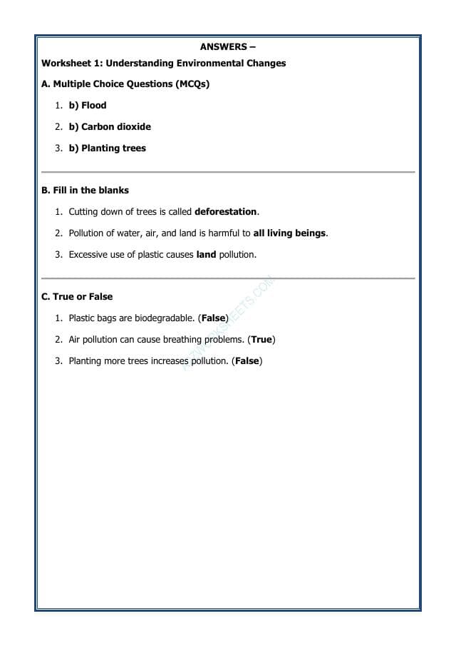 A2ZWorksheets:Science-Environment And Our Surroundings-Understanding Environmental Changes