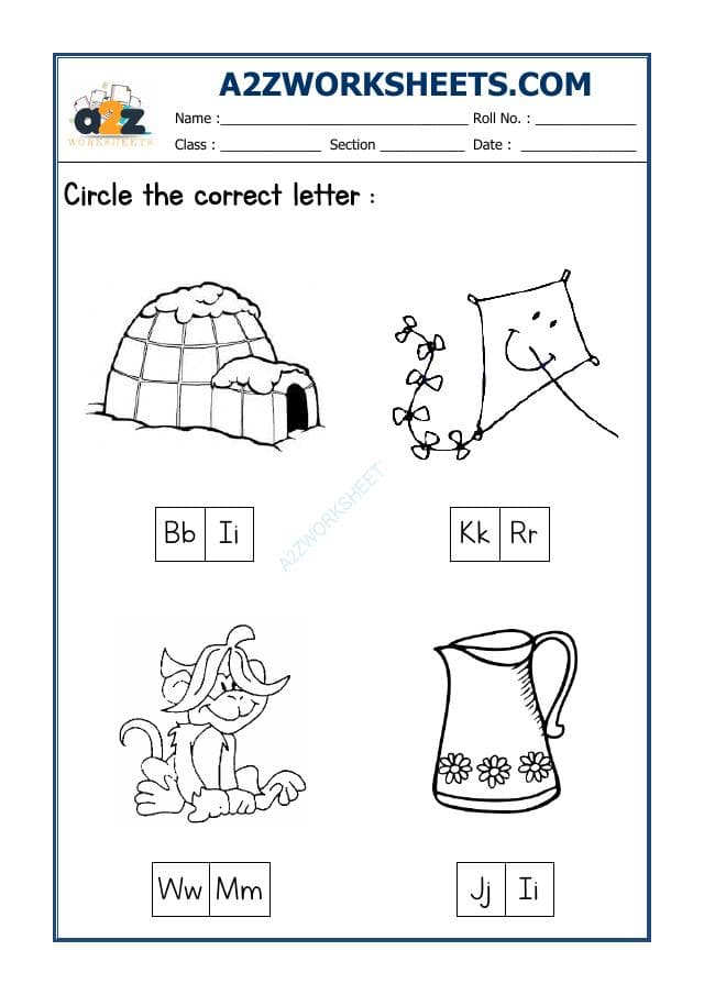 A2ZWorksheets:English-Alphabets-Circle the Correct Letter-04