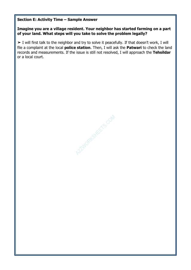 A2ZWorksheets:General Awareness-India and Its Neighbouring Countries-Grassroot Democracy - Rural Administration