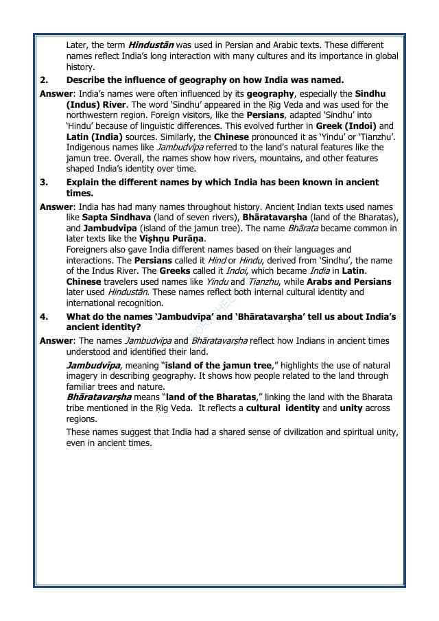 A2ZWorksheets:General Awareness-India and Its Neighbouring Countries-India that is Bharat