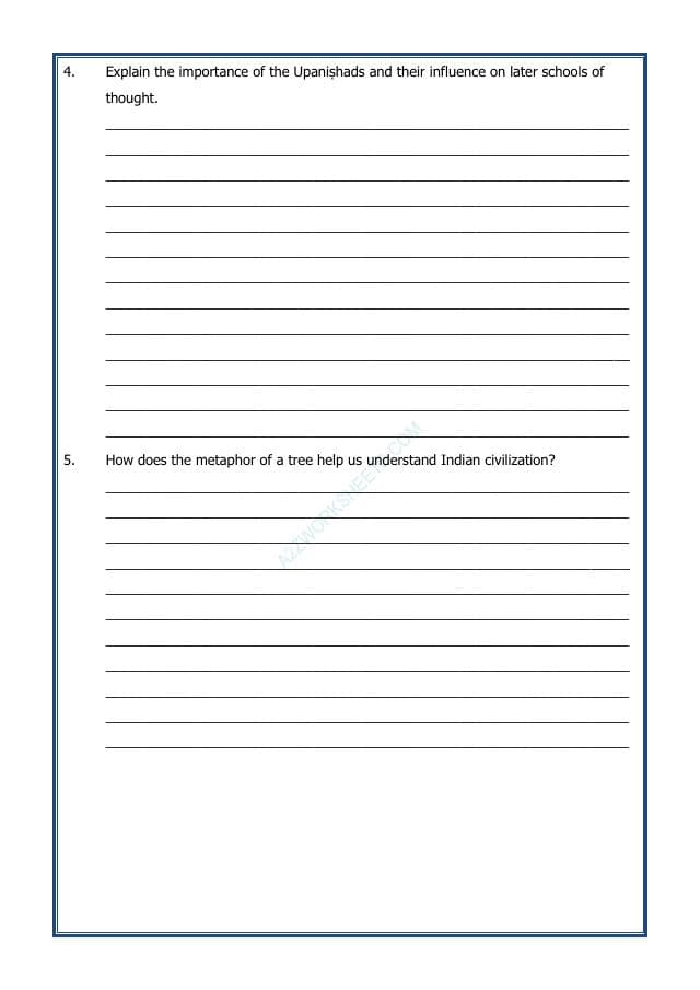 A2ZWorksheets:General Awareness-India and Its Neighbouring Countries-India's Cultural Roots