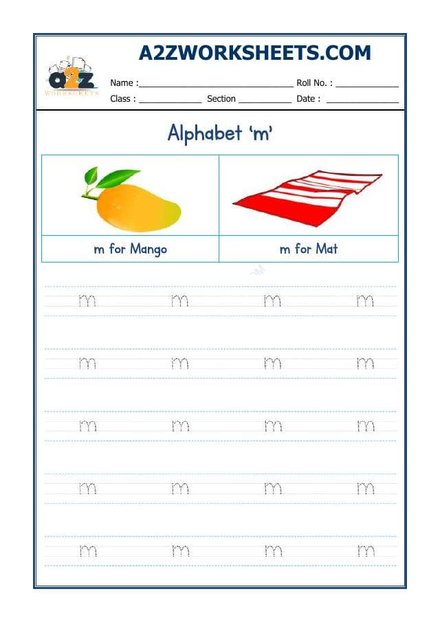 English Alphabet Small 'm'