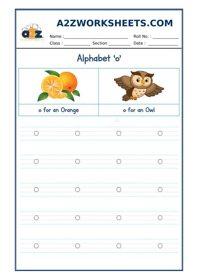 English Alphabet Small 'o'