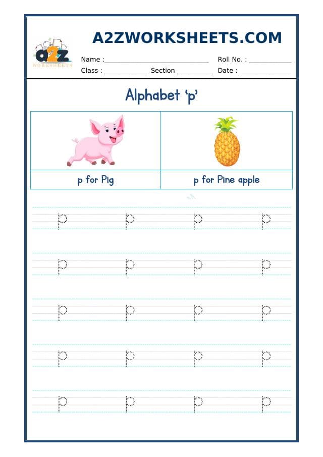 English Alphabet Small 'p'