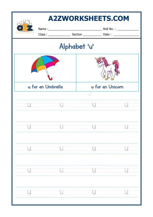 English Alphabet Small 'u'