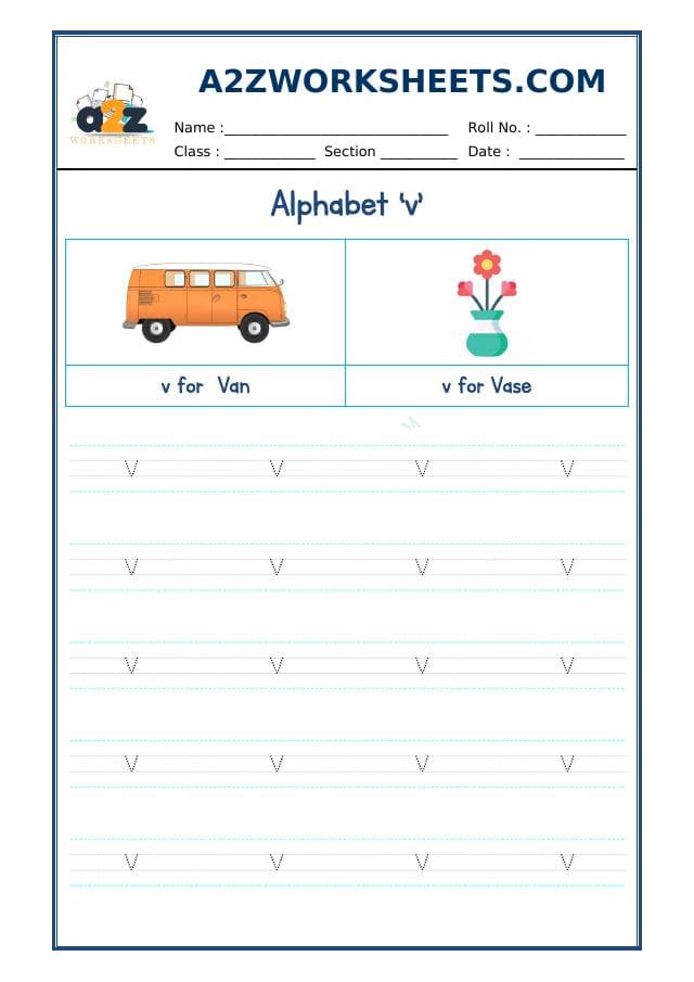 English Alphabet Small 'v'