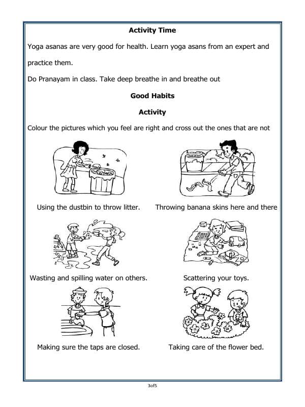 A2ZWorksheets:General Awareness-Habits and Hygiene-Good Habits