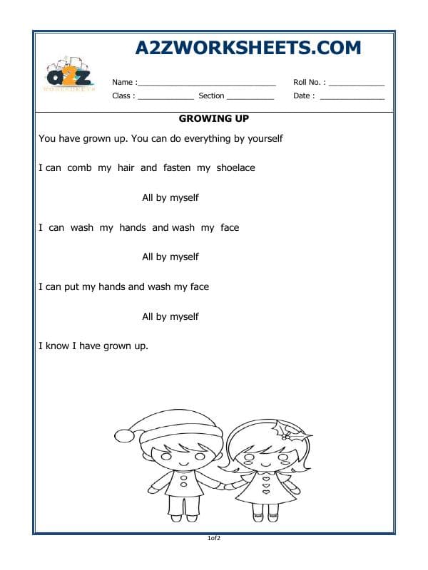 A2ZWorksheets:General Awareness-Growing Up-Growing Up