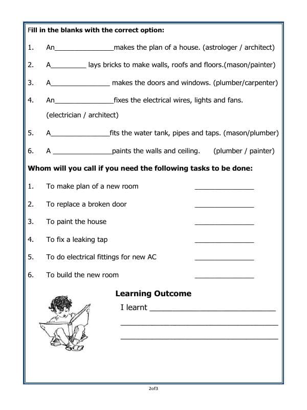 A2ZWorksheets:General Awareness-My Home and Places in Our Neighbourhood-House