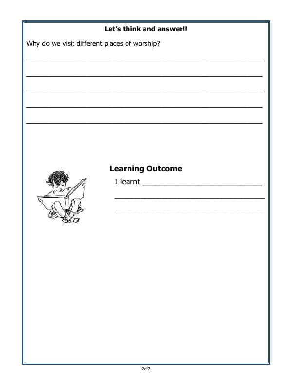 A2ZWorksheets:General Awareness-My Home and Places in Our Neighbourhood-Places Of Worship
