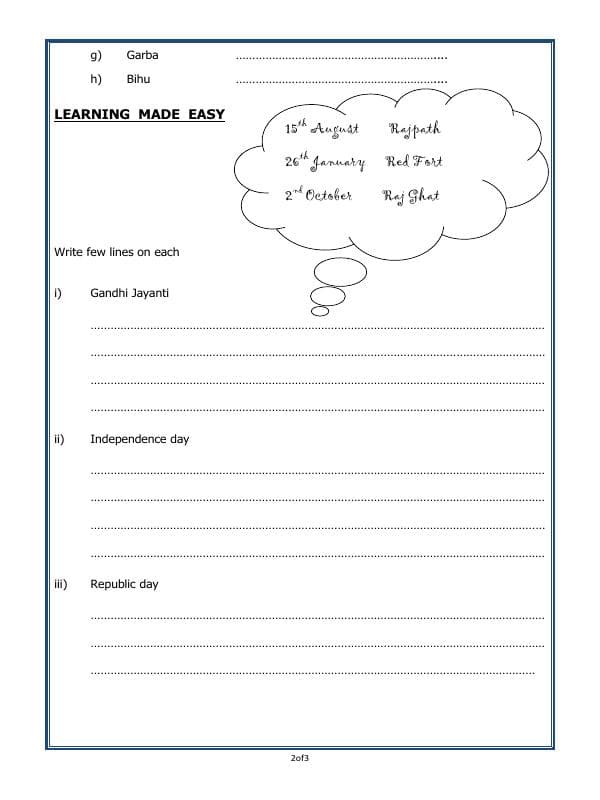 A2ZWorksheets:General Awareness-Culture and Tradition-Culture And Tradition