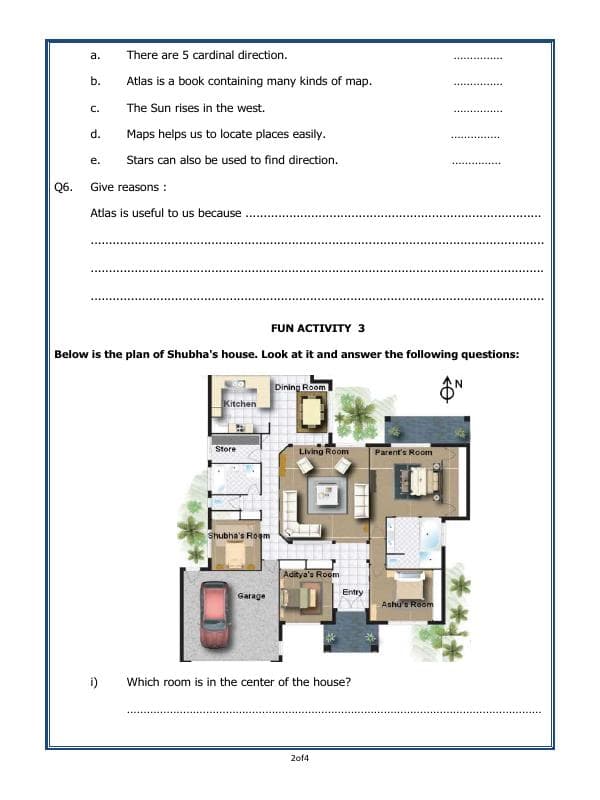 A2ZWorksheets:General Awareness-Maps and Directions-Directions And Maps