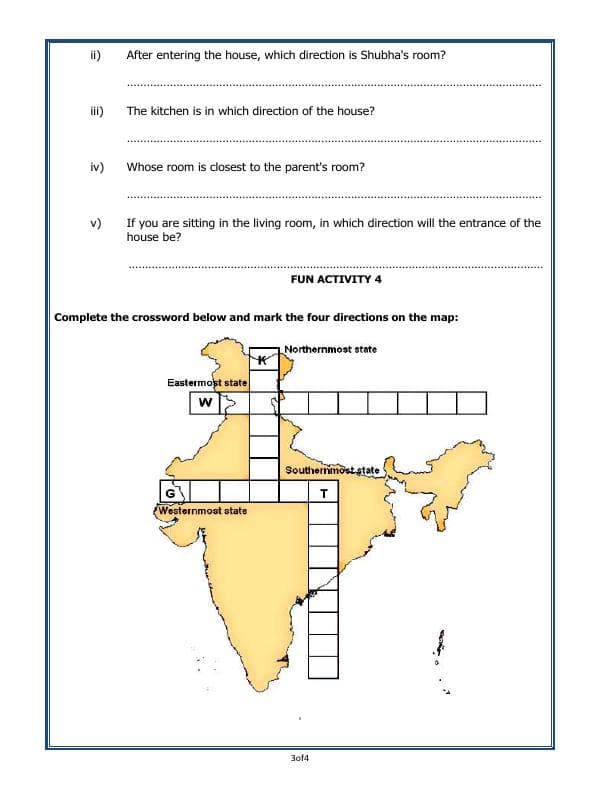 A2ZWorksheets:General Awareness-Maps and Directions-Directions And Maps