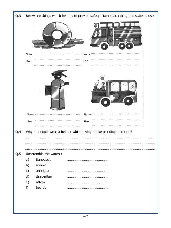 A2ZWorksheets:General Awareness-Safety-Safety And First Aid
