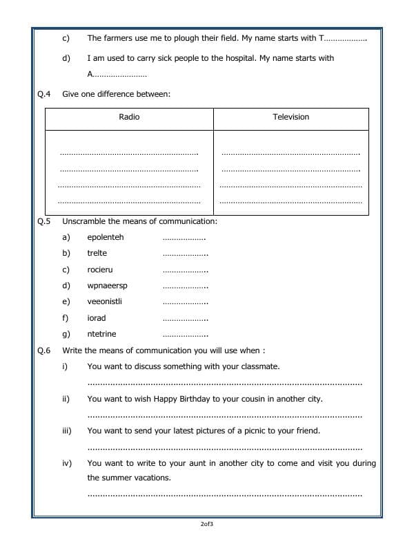 A2ZWorksheets:General Awareness-Transportation and Communication-Transportation And Communication