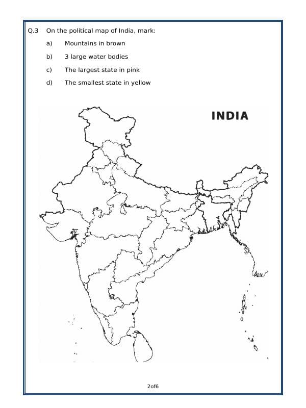 A2ZWorksheets:General Awareness-India and Its Neighbouring Countries-India - Political Features
