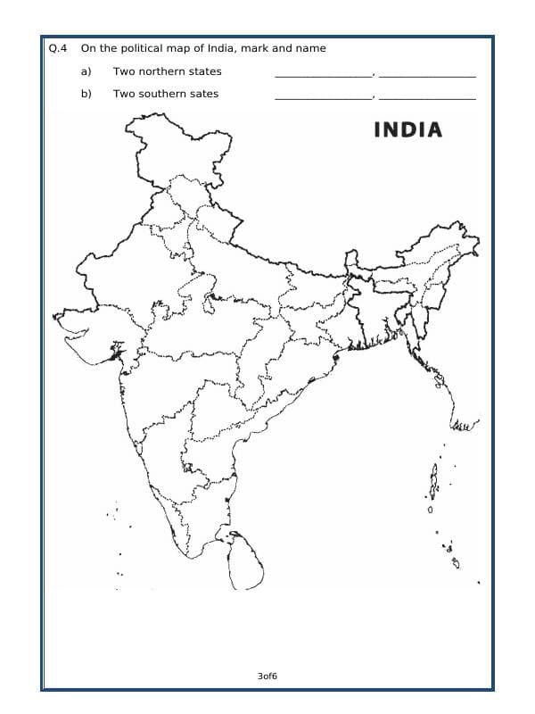 A2ZWorksheets:General Awareness-India and Its Neighbouring Countries-India - Political Features