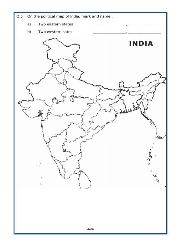 A2ZWorksheets:General Awareness-India and Its Neighbouring Countries-India - Political Features
