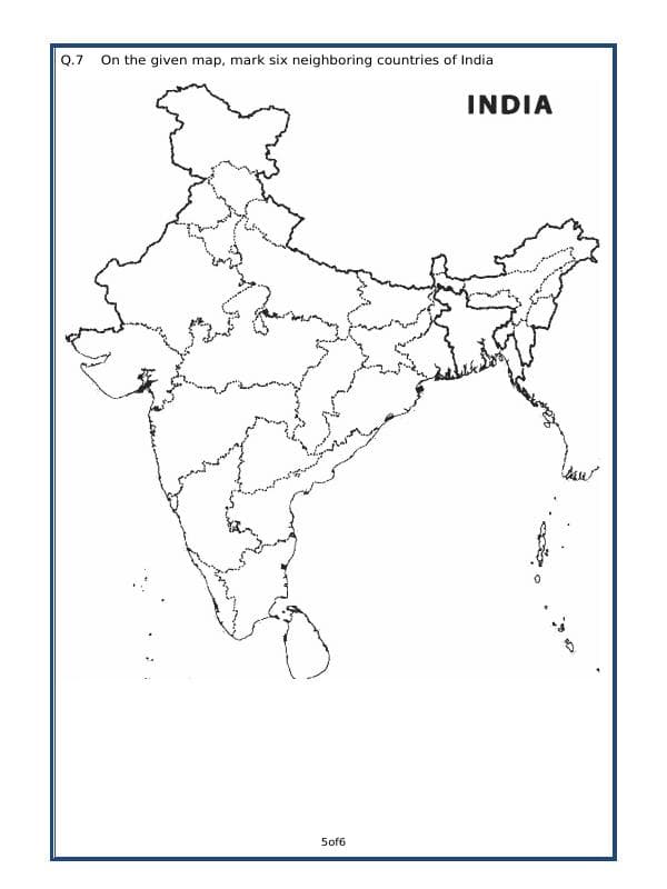 A2ZWorksheets:General Awareness-India and Its Neighbouring Countries-India - Political Features