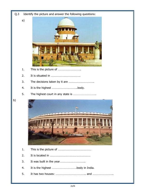 A2ZWorksheets:General Awareness-India and Its Neighbouring Countries-Our Government