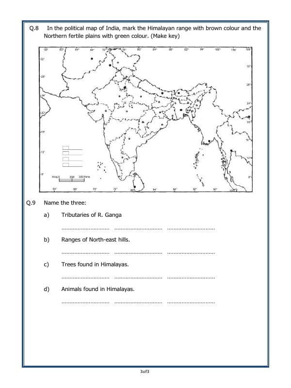 A2ZWorksheets:General Awareness-Geographical Features-The Northern Mountains And Plains
