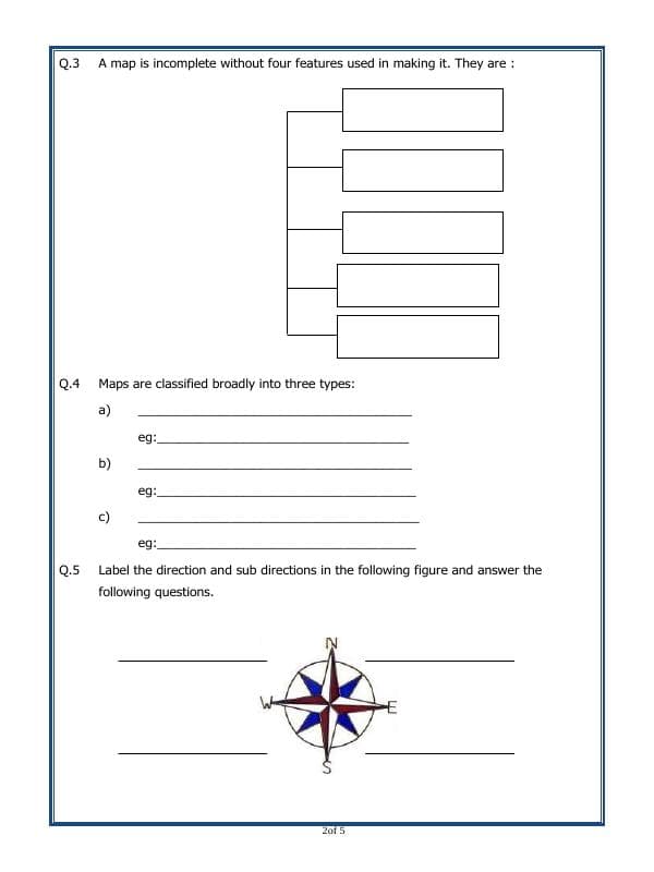A2ZWorksheets:General Awareness-Maps and Directions-Globes And Maps