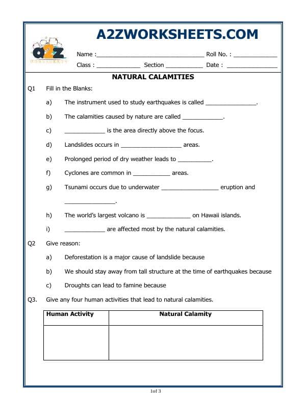 Natural Calamities