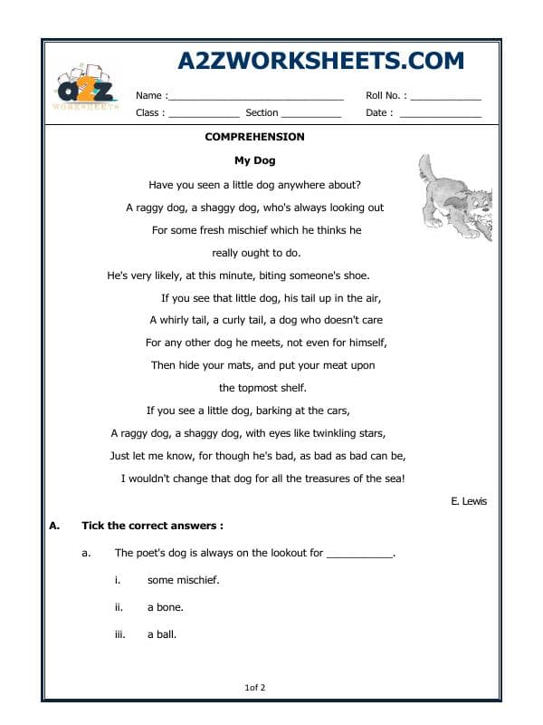 A2ZWorksheets:English-Reading-Comprehension Passage-05