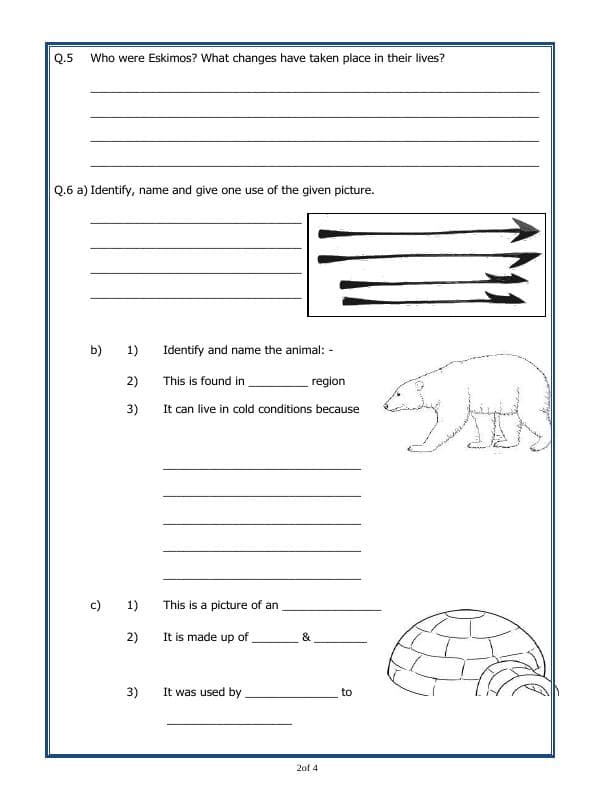 A2ZWorksheets:General Awareness-Geographical Features-The Tundra Region
