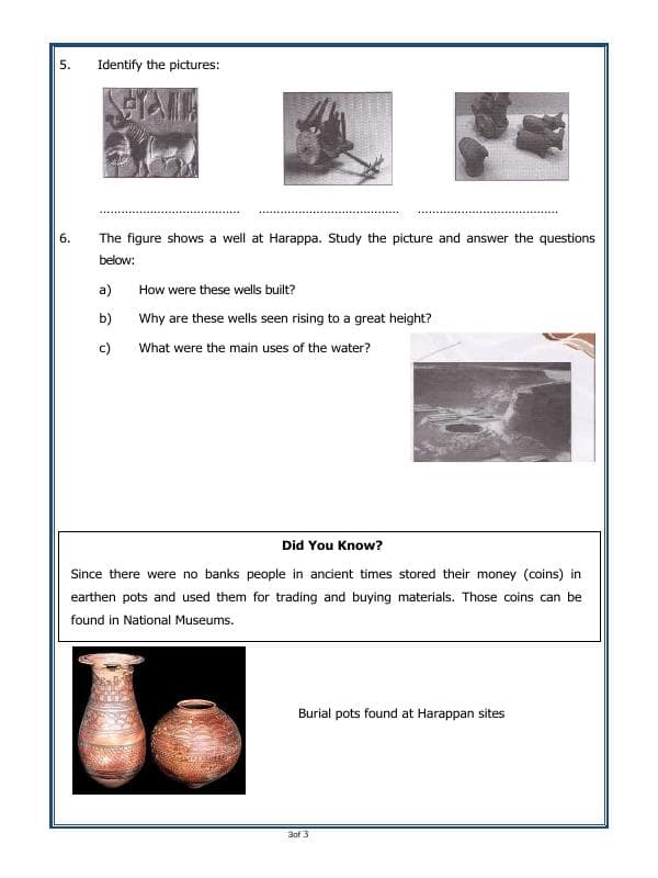 A2ZWorksheets:General Awareness-Our History and Heritage-In The Earliest Cities