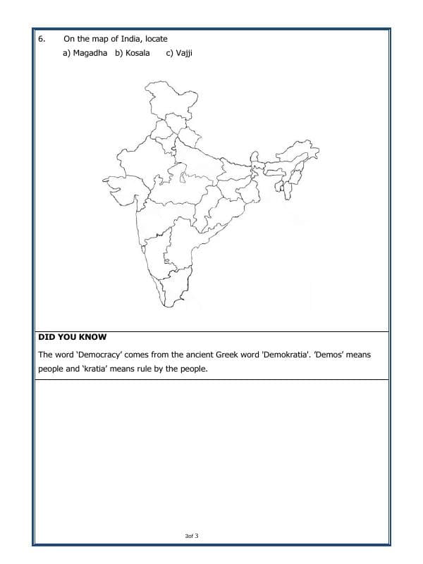 A2ZWorksheets:General Awareness-Our History and Heritage-Kingdoms, Kings And An Early Republic