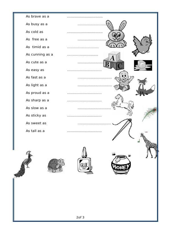 A2ZWorksheets:English-Grammar-Similes