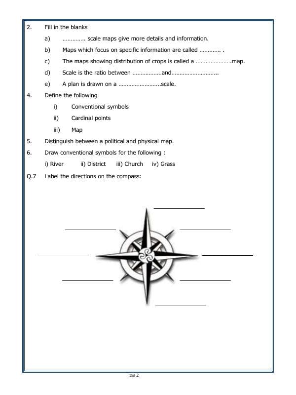A2ZWorksheets:General Awareness-Maps and Directions-Maps