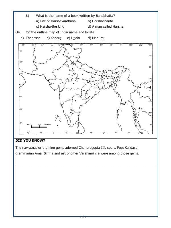 A2ZWorksheets:General Awareness-Our History and Heritage-New Empires And Kingdoms