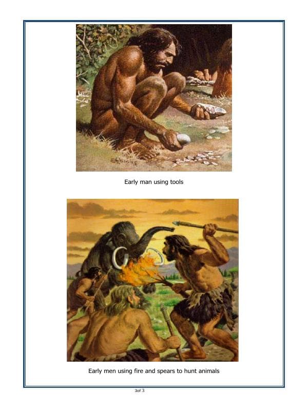 A2ZWorksheets:General Awareness-Our History and Heritage-On The Trail Of The Earliest People