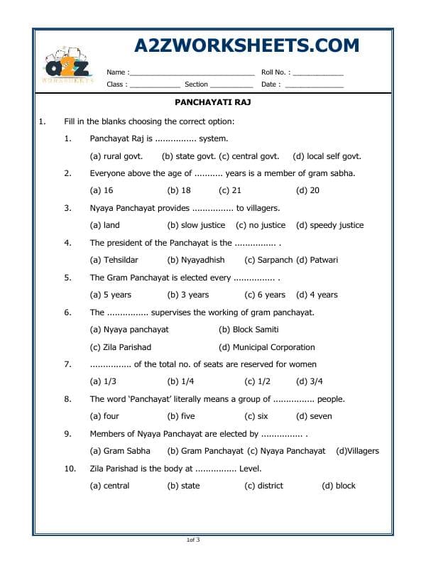 Panchayati Raj.