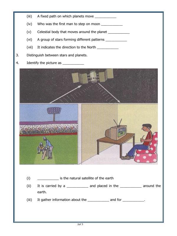 A2ZWorksheets:General Awareness-Solar System and Our Universe-The Earth In Solar System