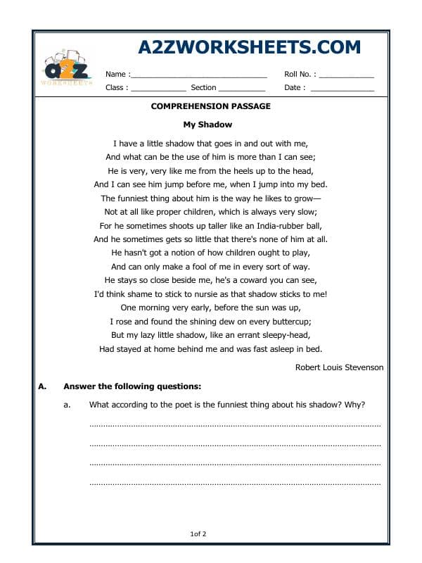 A2ZWorksheets:English-Reading-Comprehension Passage-08