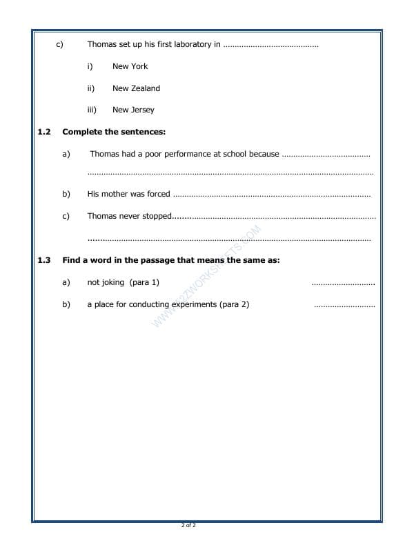 A2ZWorksheets:English-Reading-Comprehension Passage-04