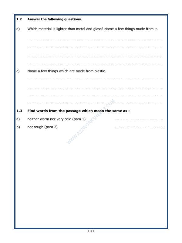 A2ZWorksheets:English-Reading-Comprehension Passage-09