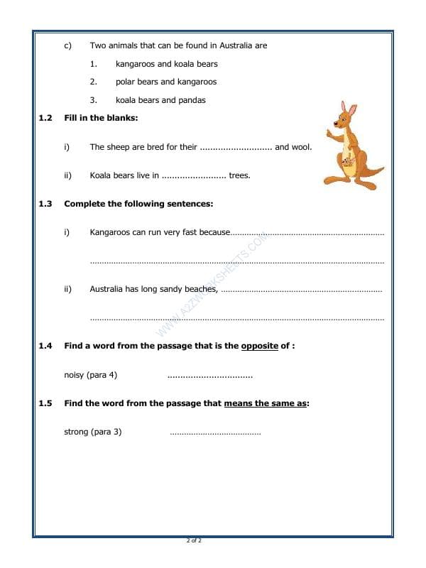 A2ZWorksheets:English-Reading-Comprehension Passage-10