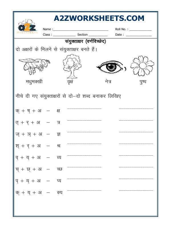 A2ZWorksheets:Language-Hindi-Hindi Worksheet - Hindi Varn Viched
