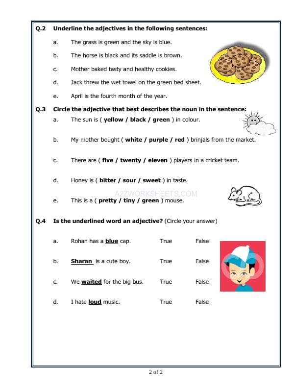 A2ZWorksheets:English-Grammar-Adjectives