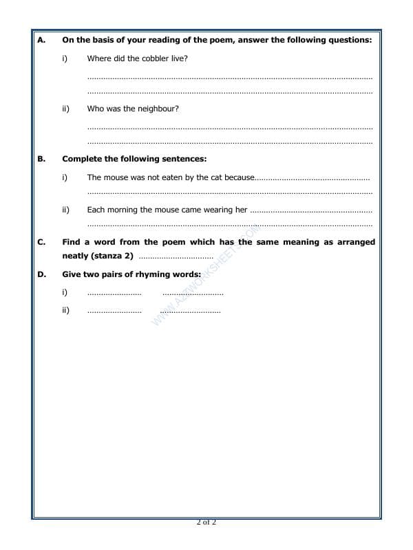 A2ZWorksheets:English-Reading-Comprehension Passage-01