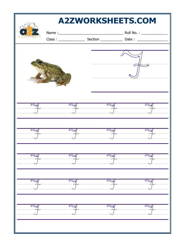 English Cursive Writing - Alphabet F (Capital Letter)