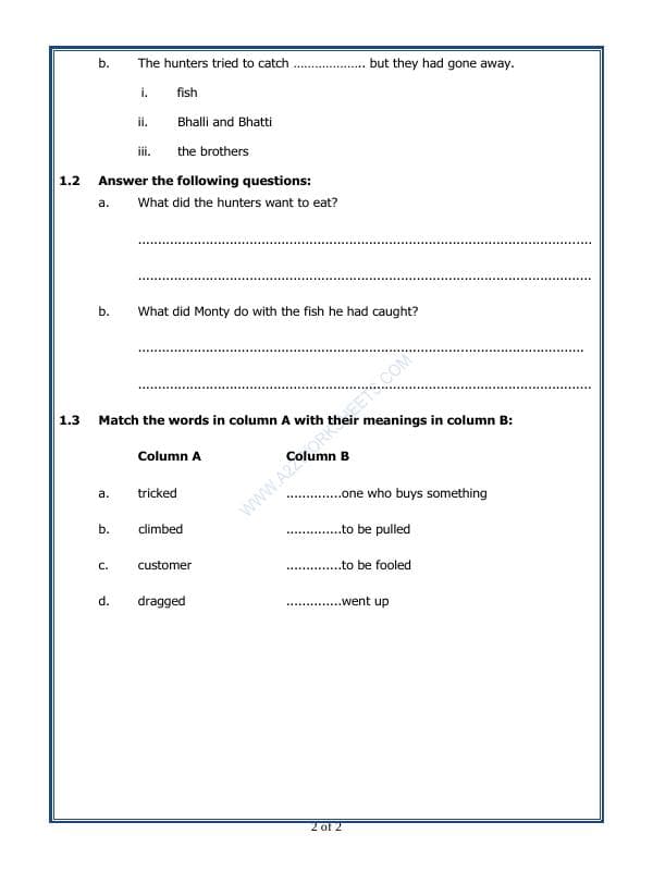 A2ZWorksheets:English-Reading-Comprehension Passage-05